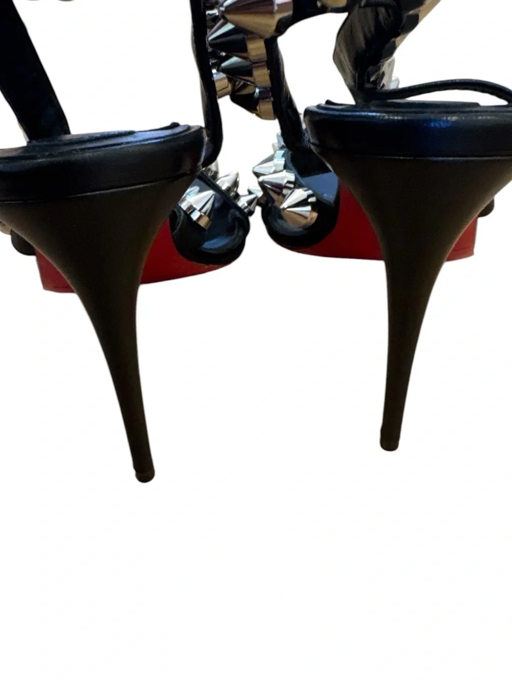Christian Louboutin Spikita Strap 100 Black Leather Sandals NWT!